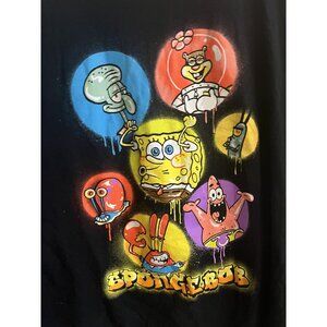 SpongeBob SquarePants Graphic Black Crew Neck T-Shirt Adult Nickelodeon 3XL
